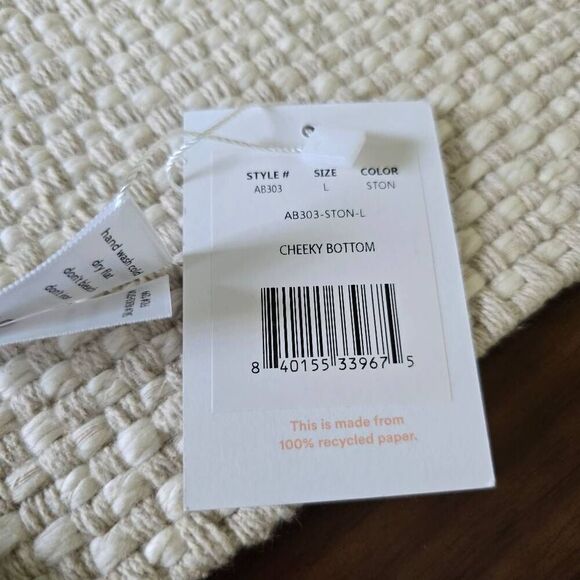 Andie Cheeky Swim Bottoms Women's Large Stone Gray Lined Summer Beach Preppy - Picture 4 of 5